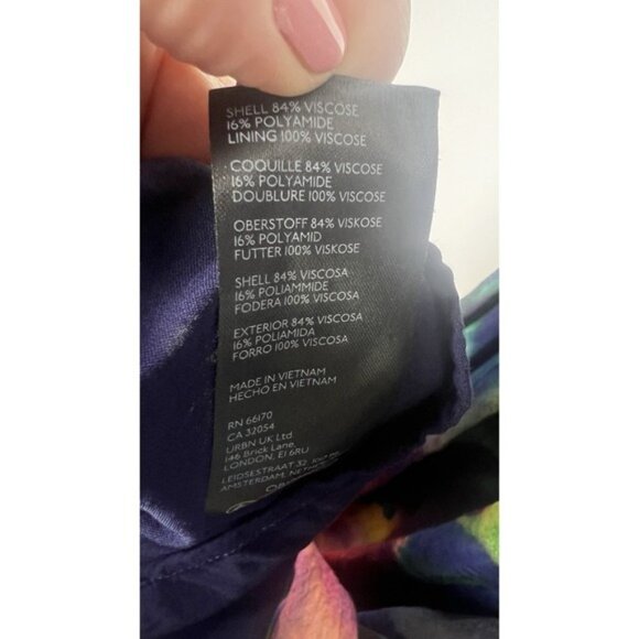 Anthropologie Medium Pleated Sleeveless Cut Out Back Watercolor Print Maxi Dress - Picture 13 of 14